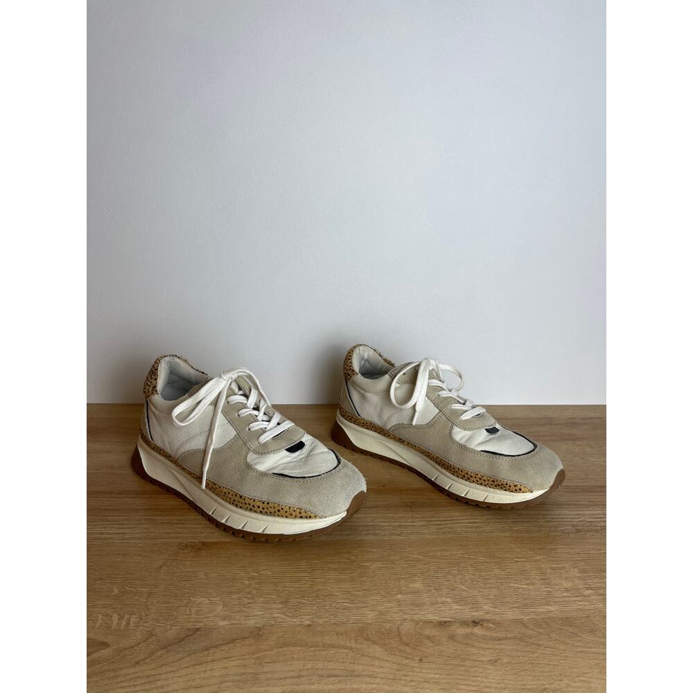 Madewell Kickoff Trainer Sneakers in Leather and Spot Dot Calf Hair Size 9.5 - Picture 2 of 11